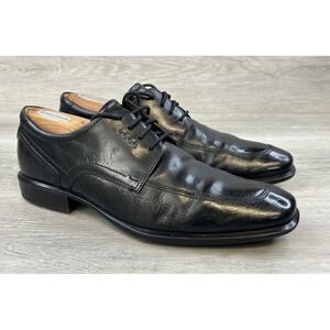 ECCO Men's Derby Cairo Black Leather Apron‎ Toe Dress  Shoes Size US 8